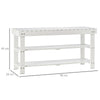 HOMCOM Shoe Bench, 3-Tier Wooden Shoe Rack with Hidden Storage Compartment, Slatted Shelves, Home Storage Unit, Hallway Furniture, White, 90L x 29W x45H cm