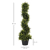 Outsunny 90cm/3FT Artificial Trees, Spiral Topiary Trees w/ Pot Set Of 2, Fake Indoor Greenery Plant Home Office Garden Decor Green