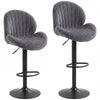 HOMCOM Bar Stools Set of 2, Swivel Barstools with Back, Adjustable Height and Footrest for Kitchen Island, Dining Room, Grey