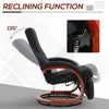 HOMCOM 135 Manual Reclining Swivel Chair, with Footrest - Black