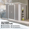Outsunny 7 x 4 Garden Shed, Galvanised Steel, Metal Lean-to Tool Shed with Foundation Kit, Grey