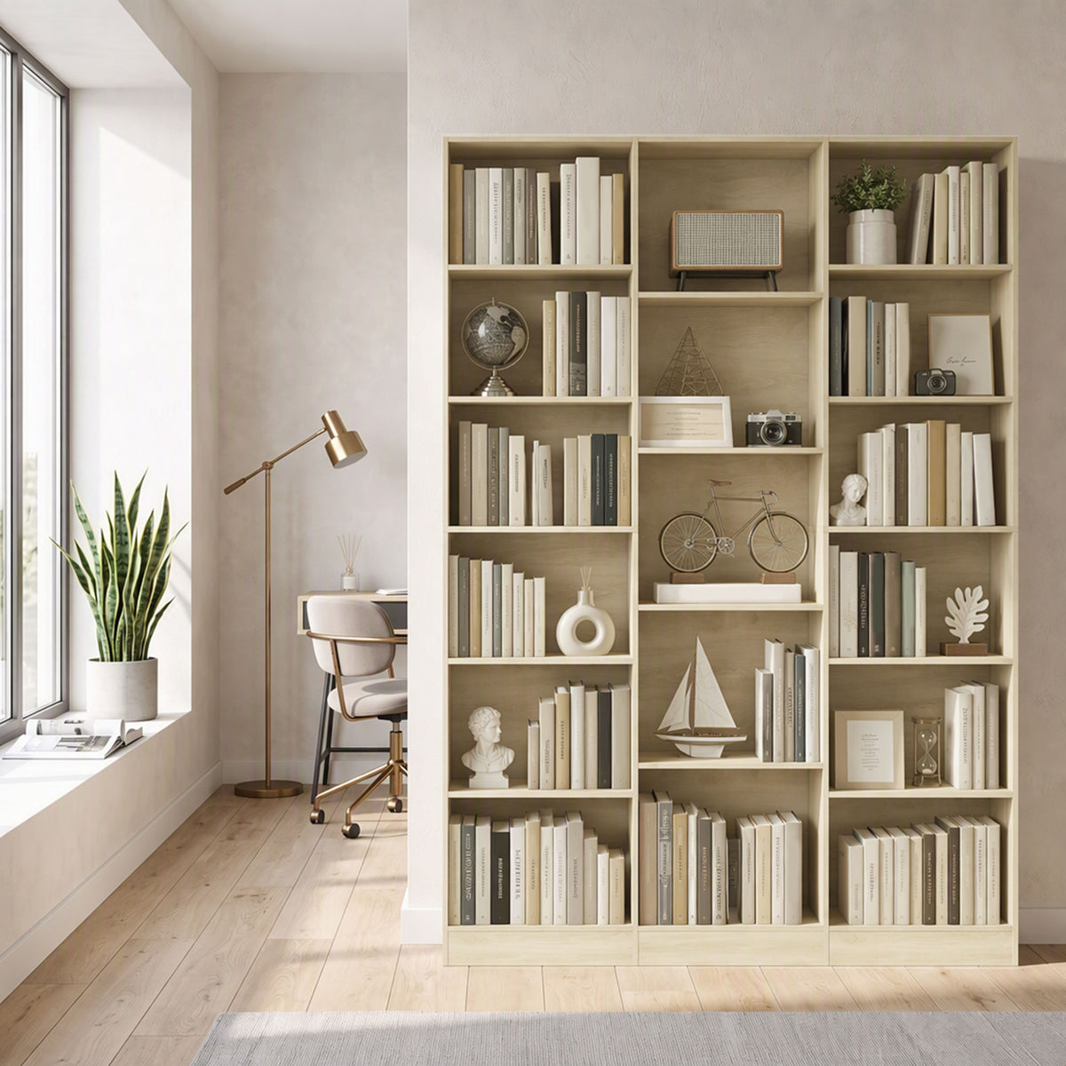 HOMCOM Bookcase with Open Storage in Oak