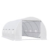 Outsunny 6 x 3 x 2 m Polytunnel Greenhouse, Walk in Polytunnel Tent with Metal Frame, Zippered Door and 8 Windows for Garden and Backyard, White