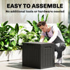 Outsunny 93L Plastic Garden Storage Box, Outdoor Storage Box with Handles, Waterproof Outdoor Storage Container, Black
