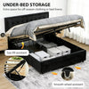 HOMCOM King Ottoman Bed Frame, Upholstered Bed Frame with Storage Drawer and Adjustable Headboard, 5ft, Black
