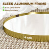 HOMCOM Round Wall Mirror 61 cm, Wall Mounted Bathroom Mirror with Tempered Safety Glass and Aluminium Alloy Frame, Gold Tone
