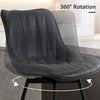 HOMCOM Set of 2 PU Leather Swivel Bar Stools - Black