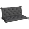 Outsunny Garden Bench Cushion, 2 Seater Swing Chair Cushion, Seat Pad with Ties for Indoor and Outdoor Use, 110 x 120 cm, Black