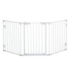 PawHut Pet Safety Gate, 3 Panels Playpen Fireplace, Foldable Metal Fence, Stair Barrier, Room Divider, Fire Guard w/ Automatic Closing Door, White