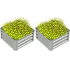 Outsunny Set of Two 60 x 60cm Steel Planter Boxes - Light Grey