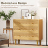HOMCOM Dresser for Bedroom 3 Drawer Chest of Drawers with Steel Frame for Living Room in Oak