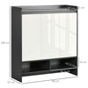 HOMCOM High Gloss Shoe Cabinet with White Doors and Open Shelves, Hallway Shoe Cupboard Storage Organizer for 19 Pairs of Shoes, Grey