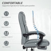 HOMCOM Faux Leather Reclining Office Chair, with Footrest - Grey