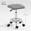 HOMCOM Faux Leather Padded Salon Stool - Grey