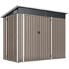 Outsunny 7.5 x 4.3ft Metal Garden Storage Shed, Waterproof Outdoor Shed with Triple Lockable Door, Gloves, Vents, Light Grey