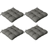 Outsunny 4-Piece Seat Cushion Pillows Replacement, Patio Chair Cushions Set with Ties for Indoor Outdoor, Charcoal Grey