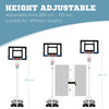 SPORTNOW 2.6-3.1m Adjustable Basketball Hoop and Basketball Stand w/ Backboard and Weighted Base, Portable on Wheels, White