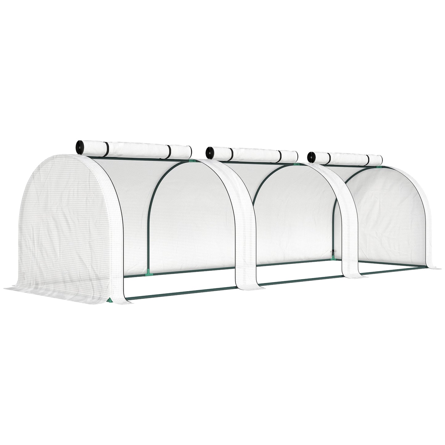 Outsunny 295  x 100 cm Low Tunnel Greenhouse - White