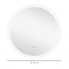 kleankin Round Bathroom Mirror with LED Lights, Wall-Mounted Dimmable Makeup Mirror with 3 Temperature Colours, Defogging Film, Memory Function, Hardwired, 70 x 70Â cm