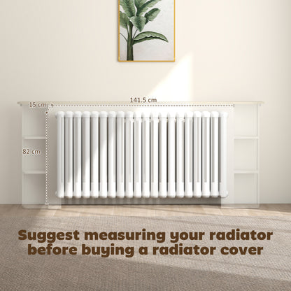HOMCOM Radiator Cover with Open Storage Shelves in White