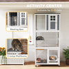 PawHut Wooden Catio Cat Outdoor Enclosure, Cat Cage with Waterproof Roof, Platforms, for Multiple Cats, White