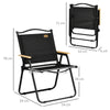 Outsunny Camping Chair for Adults, Lightweight Folding Chair, Portable Chair for Camping, Fishing, Beach and Outdoor Travel, Black