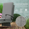 Outsunny 80Â° Reclining Rattan Lounger - Grey