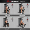 SPORTNOW Weights Machine, Multi Gym with 45kg Weight Stack, Compact Home Gym Leg Press Machine for Full Body Training
