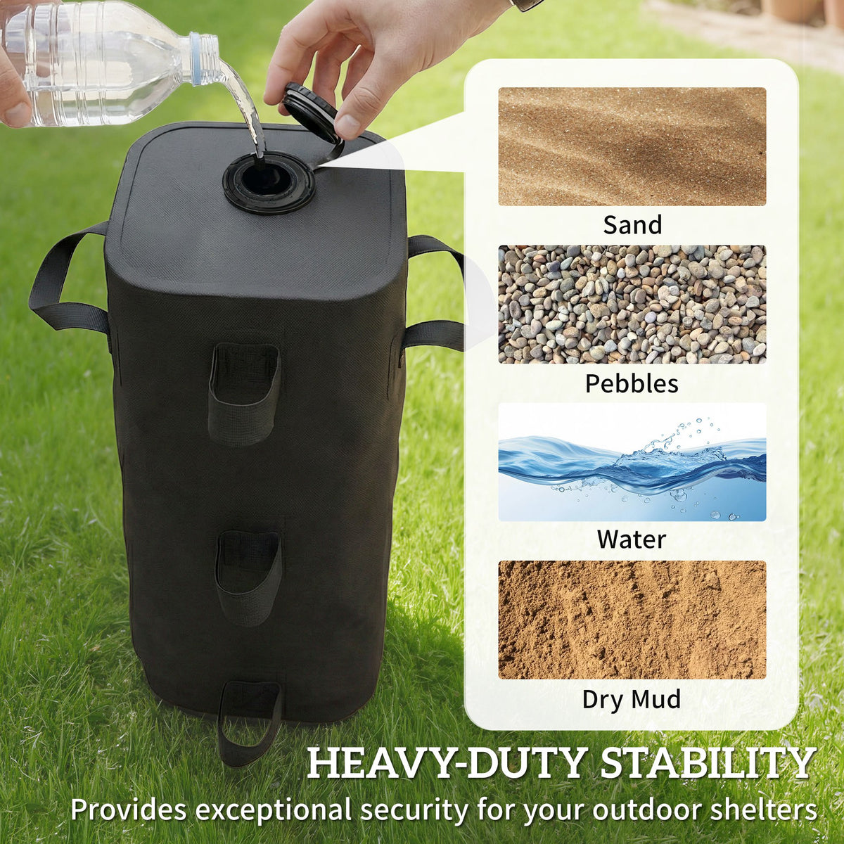 Outsunny Set of 4 Heavy Duty Gazebo Weights Bags in Black