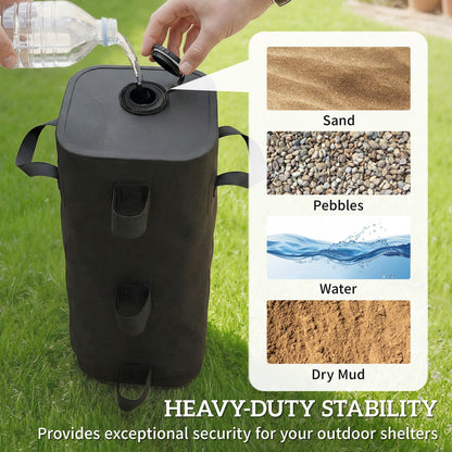 Outsunny Set of 4 Heavy Duty Gazebo Weights Bags in Black