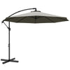 Outsunny 3m Overhanging Cantilever Parasol, with Cross Base - Light Grey