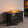 Outsunny Propane Gas Fire Pit Table, Outdoor Firepit with 43