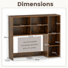 Desktop Bookshelf with 3 Adjustable Shelves and Open Compartment-Rustic Brown