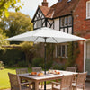 Outsunny Garden Parasol, Parasol Umbrella with Crank Handle, Tilt Function, Polyester Canopy, Cream White