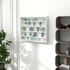 HOMCOM 5-Tier Wall Display Shelf Unit Cabinet w/ 4 Adjustable Shelves Glass Doors Home Office Ornaments 60x80cm White