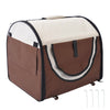 Pawhut Folding Fabric Soft Pet Crate, 46Lx36Wx41H cm - Brown