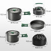Outsunny Camping Cookware Set for 4-5 People, Lightweight Aluminium Camping Cooking Kit with Anti-Scald Handles, Grey