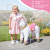 AIYAPLAY Kids Rocking Horse, Plush Walking Horse with Wheels, Ride On Unicorn Toy for Ages 3-5 Years Old, White