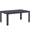 Outsunny Outdoor Side Table, Rectangular Patio Coffee Side Table with Steel Frame and Slat Tabletop for Garden, Balcony, Grey