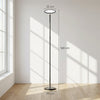 HOMCOM Uplighter Floor Lamp with Tuya App and Music Sync, Standing Lamp with Adjustable Head for Living Room Bedroom, Black