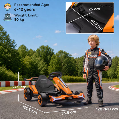 AIYAPLAY 24V Electric Go Kart in Orange