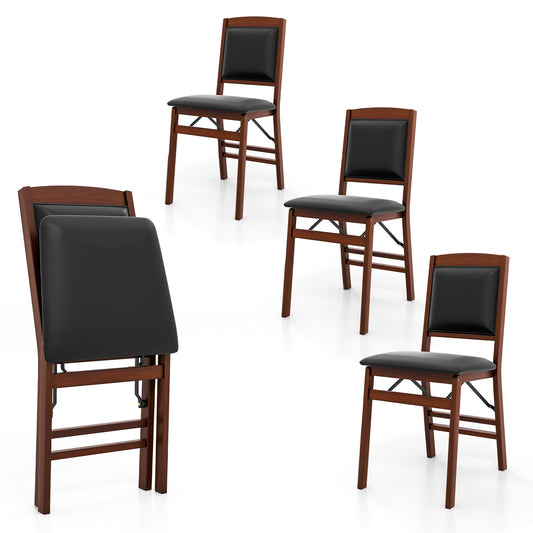 Dining Chair Set of 4 shown in both folded and unfolded positions on a white background