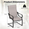 Patio Outdoor C-Spring Dining High-Back Chairs Set of 2-Grey