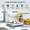 2-Tier Dish Drying Rack with Stemware and Cutlery Holder