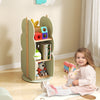 360° Display Corner Book Shelf with Side Hooks for Small Space-Green