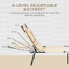 Outsunny Outdoor Folding Sun Lounger Set of 2 with Face Hole, 4 Level Adjustable Backrest Reclining Garden Lounger, Garden Recliner Sunbed with 600 D Oxford Cloth Seat and Pillow for Beach, Sand