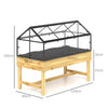 Outsunny 60 x 120cm Raised Garden Bed with Wooden Base - Natural