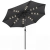 Outsunny 2.6 m Garden Parasol Umbrella with LED Solar Light, Parasol Cover, Outdoor Market Patio Umbrella, Black