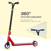 HOMCOM Stunt Scooter, 360 Entry Level Tricks Scooter w/ Lightweight Aluminium Deck and ABEC 7 Bearing, For Age 14+ Beginners, Red