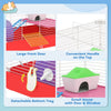 PawHut Hamster Cage, Small Gerbil Cage 2 Tiers Portable w/ Handle, Exercise Wheel, Water Bottle, Dishes